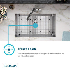 Elkay ECTSRAD33226TBG3 Crosstown 33 x 22 in. 3 Hole Dual Mount Kitchen Sink