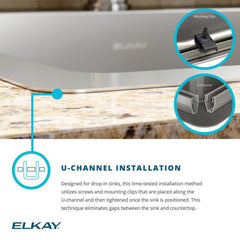 Elkay ECTSRAD33226TBG3 Crosstown 33 x 22 in. 3 Hole Dual Mount Kitchen Sink