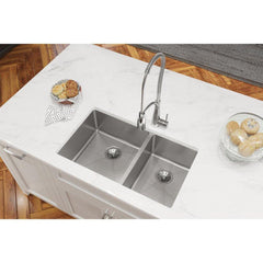 Elkay ECTRU32179RT Crosstown 31-1/2 x 18-1/2 in. 18 Gauge Stainless Steel Double Bowl Undermount Sink