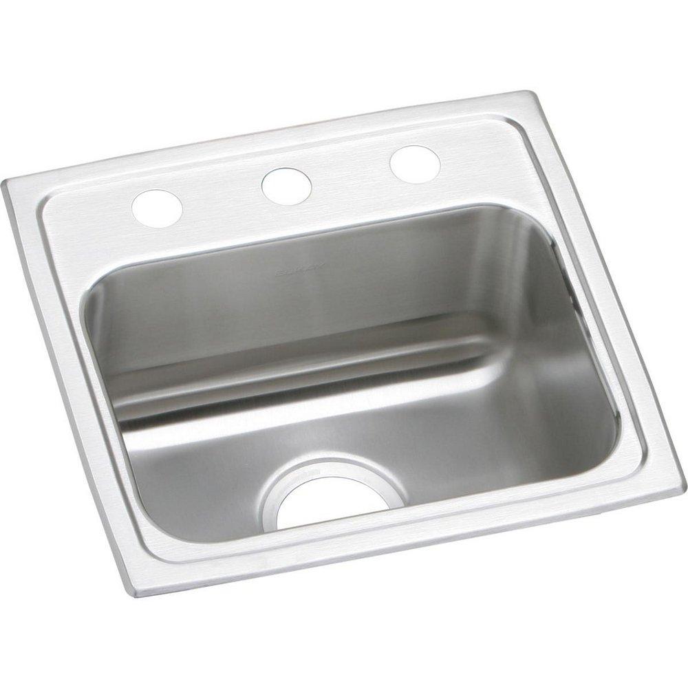 Elkay LRAD1716551 Lustertone Classic Stainless Steel 17 x 16 in. 1 Hole Single Bowl Drop-in ADA Sink