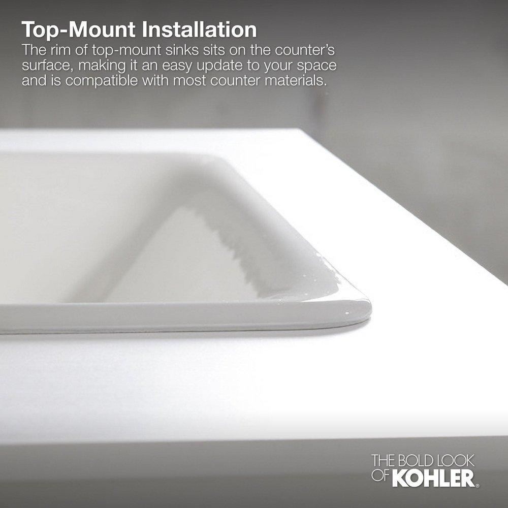 KOHLER KOHLER 2882-0 Verticyl 19-13/16 x 15-5/8 in. Rectangular Undermount Bathroom Sink in White