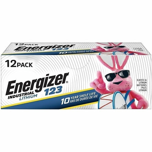 Energizer ELN123-12 Industrial 123A 3V Lithium Batteries, 12-Pack