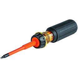 Klein 32287 2-in-1 Insulated Flip-Blade Screwdriver #1/#2 Square