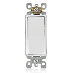 Leviton 5603-P2W Decora 15A 3-Way Switch, Self-Grounding, White