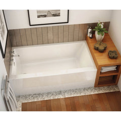 MAAX 105705-L-000-001 Maax Rubix 60 inch x 32 inch x 18 inch Acrylic Soaking Bathtub, Left Hand Drain, White