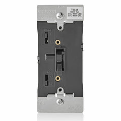 Leviton TSL06-1LE Universal Dimmable LED, CFL, Incandescent and Halogen Toggle-Slide Dimmer, 600W-120VAC Incandescent, 300W-120VAC 60Hz, Single Pole and 3-Way