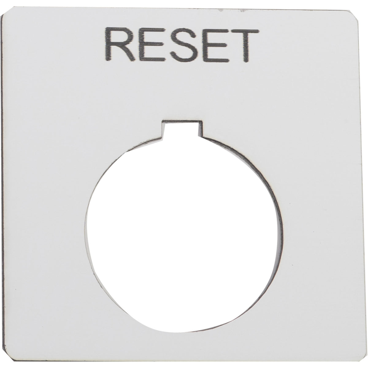 Square D 9001KN123WP Harmony 9001K, Harmony 9001SK Legend 30mm Plastic White with Black Letters 57mm Square Marking RESET