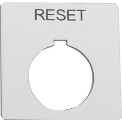 Square D 9001KN123WP Harmony 9001K, Harmony 9001SK Legend 30mm Plastic White with Black Letters 57mm Square Marking RESET