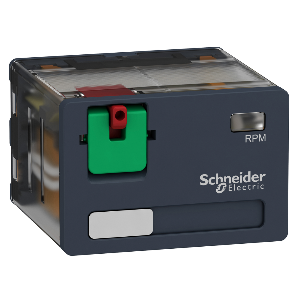 Schneider Electric RPM41F7 120 VAC 15 Amp 4NO 4NC Din Rail/Panel Mount Plug-In Relay