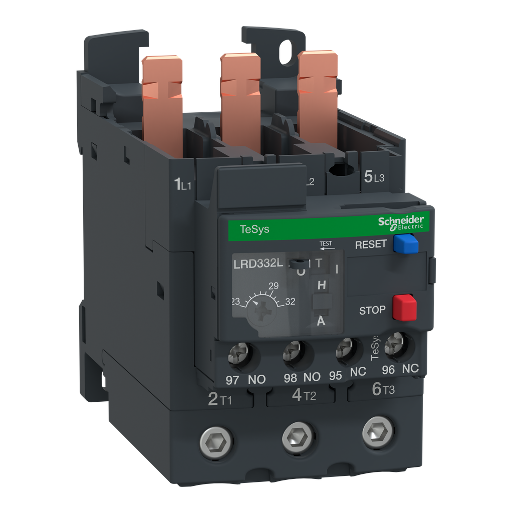 Schneider Electric LRD332L Square D 600 Volt 23 to 32 Amp 3-Pole Bi-Metallic Screw Clamp Terminal Thermal Overload Relay