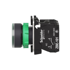 Schneider Electric XB5AW33G5 Square D 22 mm 120 Volt 14 mA 1NO 1NC Green Round Momentary Flush Illuminated Push Button