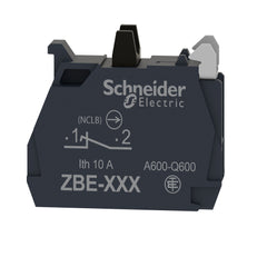 Schneider Electric ZBE202 Single Contact Block Harmony XB4 Silver Alloy Screw Clamp Terminal Late Break 1NC