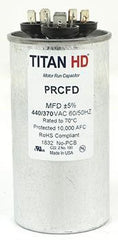 Titan HD PRCFD406A 40/6 MFD Round Dual Motor Run Capacitor 440/370V