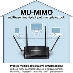 TRENDnet TEW-827DRU AC2600 4-Port Gigabit MU-MIMO Wi-Fi Router