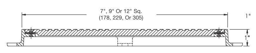 Watts CO-300-S7 7 x 7 Nickel Bronze Scoriated Top Square Access Cover