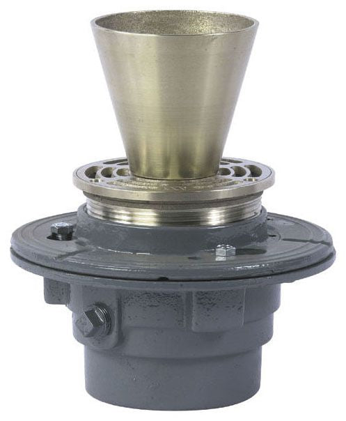 Watts FD-102-EF-P Adjustable Floor Drain with 5 Sq Inch Nickel Bronze Strainer