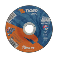 Weiler 58021 Tiger Zirc Cutting Wheel 5 in Diam x 0.045 in Thick 7/8 Arbor Z60T