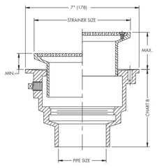 Watts FD-203P-A5 3 Inch Push-On Adjustable Floor Drain with 5 Inch Strainer