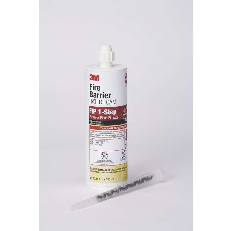 3M 7100020738 Fire Barrier Rated Foam FIP 1-Step, 12.85 fl oz Cartridge, 6/case