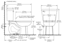 American Standard 221AA.004.222 Toilet 1.6 GPF 12 Rough-In Linen