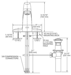 American Standard 7075002.002 Colony Pro Single Handle Centerset Bathroom Sink Faucet 1.2 GPM