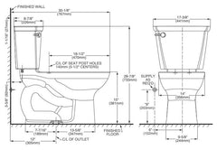 American Standard 215CA.104.222 Standard Height Elongated Toilet 1.28 GPF 12 Rough-In