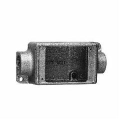 Crouse-Hinds FDC2 2-Outlet Deep Device Box, 3/4 In NPT Trade, 1 Gang, Feraloy Iron Alloy