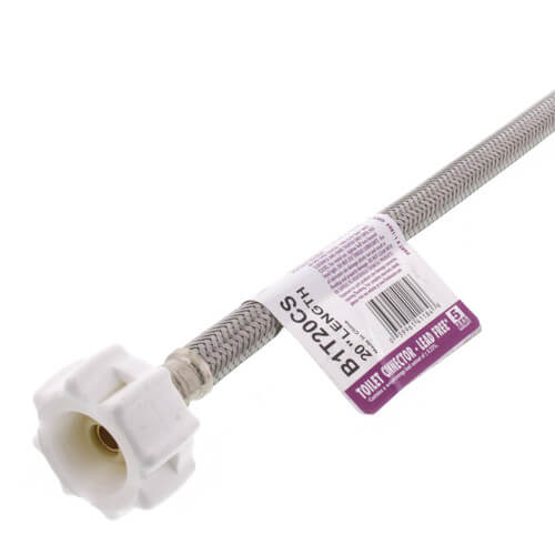 Fluidmaster B1T20CS Click Seal 20 in. Compression x Ballcock Stainless Steel Toilet Connector