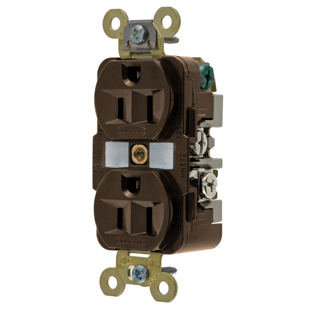 Hubbell HBL5262 Duplex Receptacle 15A 125V Extra Heavy Duty