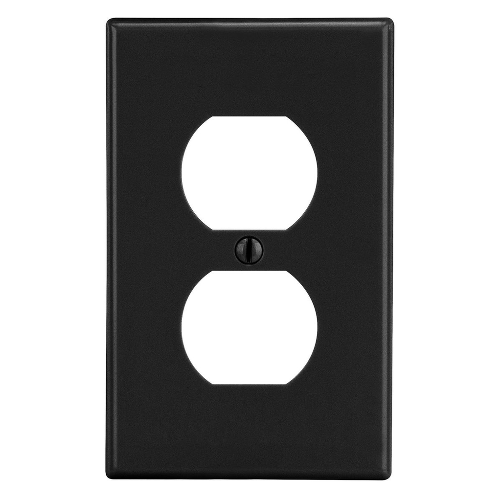 Hubbell Wiring Device-Kellems P8BK 1-Gang Duplex Wallplate, Black