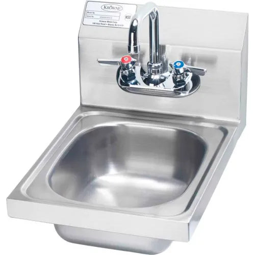 Krowne HS-9L 12 Wide Space Saver Hand Sink Low Lead Compliant