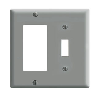 Leviton 80405-GY LEV 80405-GY P126-GRY Standard Size Combination Wallplate