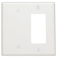 Leviton P1426-W White Wallplate 2Gang Blank/Decora Strap Mount