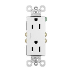 Pass & Seymour 885-TRSW Decorator Tamper-Resistant Receptacle, Self Grounding, 15A 125V - White