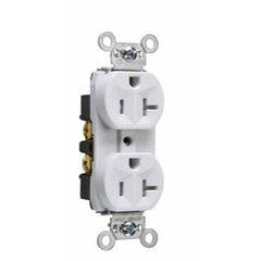 Pass & Seymour TR5362-W Tamper-Resistant Hard Use Spec Grade Back & Side Wired Receptacle 20A 2P White 125V