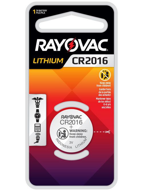 Rayovac KECR2016-1G 2016 Size 3 Volt Lithium Coin Cell Battery