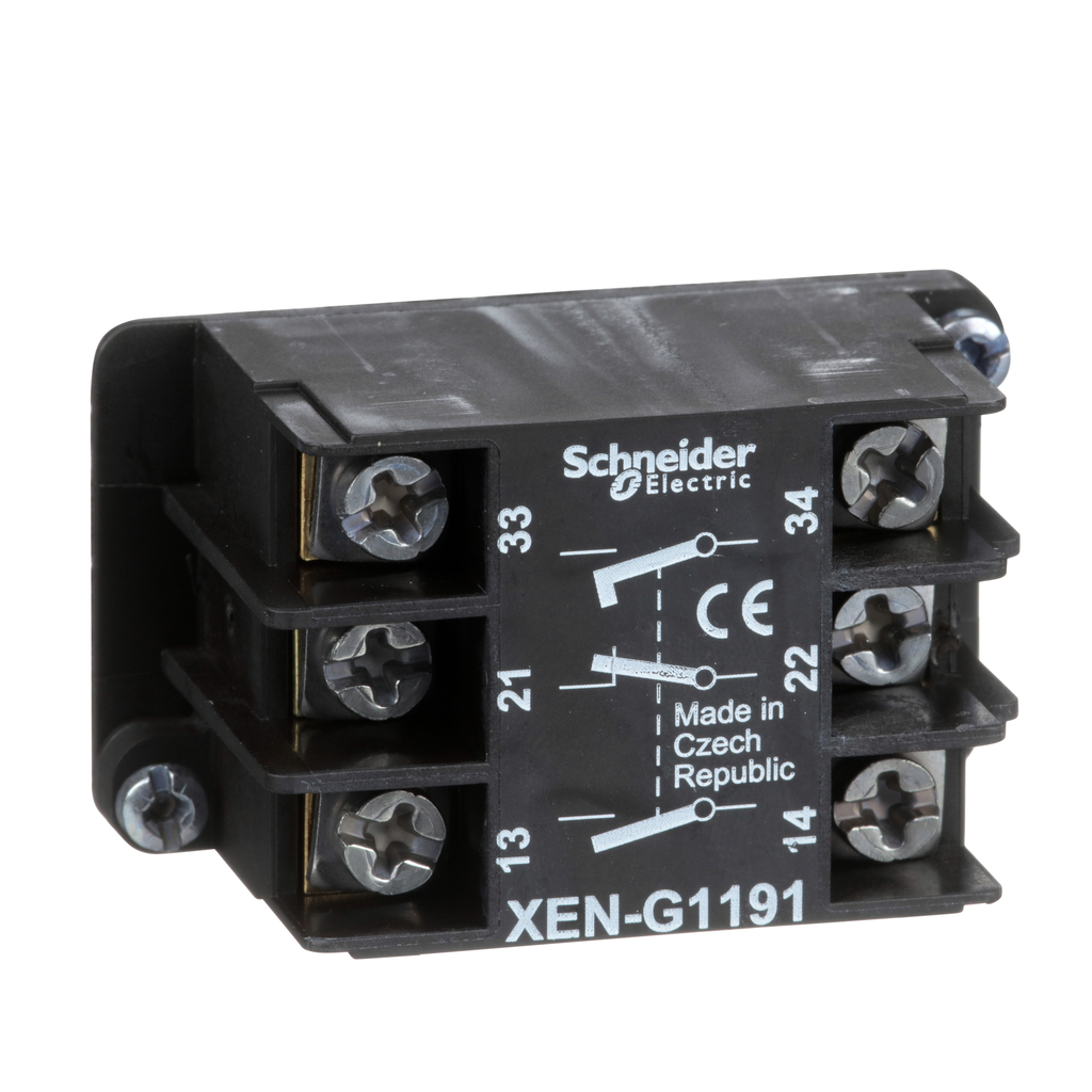 Schneider Electric XENG1191 Square D XENG1191 240 VAC 3 Amp 2NO 1NC Pendant Station Contact Block