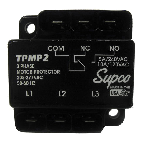 Supco TPMP2 Type C 3 Ph Motor Protector 208 to 277 VAC 5 A at 240 VAC/10 A at 120 VAC