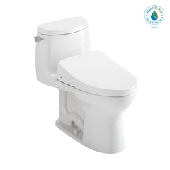 TOTO MW6043046CUFG#01 WASHLET+ UltraMax II 1G One-Piece Toilet and WASHLET+ S500e Bidet Seat Cotton White