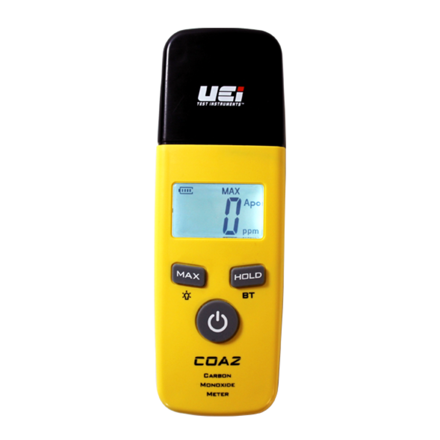 UEi Test Instruments COA2 Wireless Carbon Monoxide Detector With CO Sensor Self-Test, Carbon Monoxide Gas, 1 to 999 ppm Detection