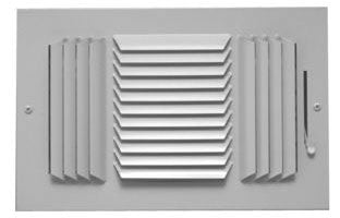 AirMate 503M_10X06-W 10 x 6 Supply Register with Multi-Shutter Damper