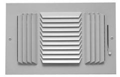 AirMate 503M_08X04-W Supply Register 8 x 4 3-Way Ceiling Side Wall Multi-Shutter Damper