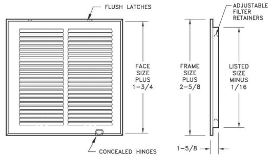 AirMate 170FF_24X20-W Return Air Filter Grille 24 x 20