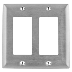 Hubbell Wiring Device-Kellems SS262 2Gang Wall Plate Decorator Standard 302/304 Stainless Steel