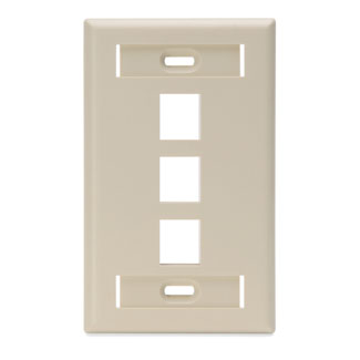 Leviton 42080-3IS Quickport Faceplate 2-3/4 Inch