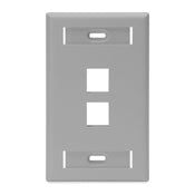 Leviton 42080-2GS QuickPort Gang Socket Faceplate Standard Size 2-3/4 Inches