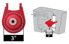 Korky 3040BP Red Rubber Flapper for 2403/2568/2907 American Standard/Cadet 3 Toilet Flush Valve