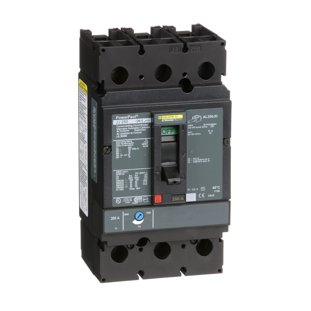 Square D JJL36200 600 Volt 200 Amp Molded Case Circuit Breaker