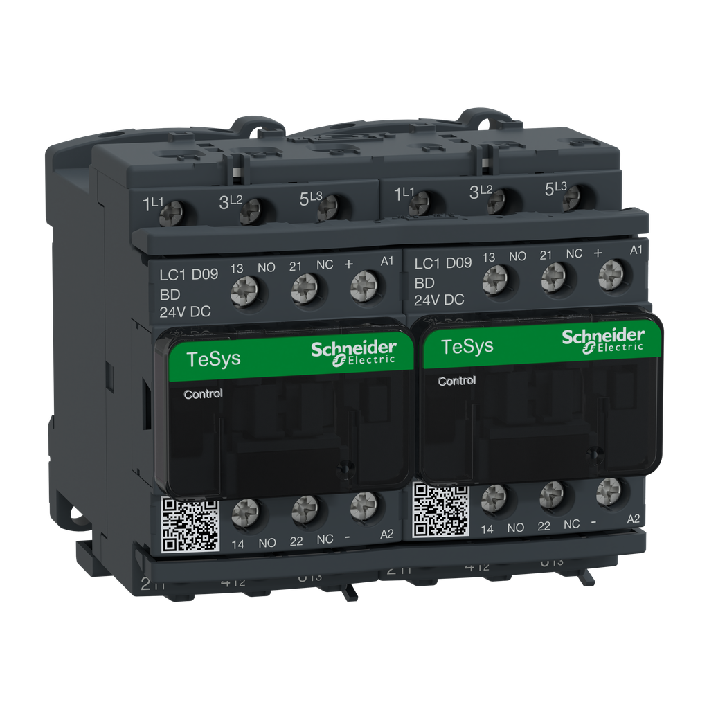 Schneider Electric LC2D09BD Square D 575 VAC 9 Amp 3-Pole 1NO 1NC Screw Terminal Full Voltage Reversing IEC Contactor