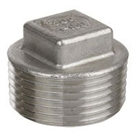 Smith-Cooper International 4381037220 3/8 MPT Class 150 Cast 316 Stainless Steel Heavy Pattern Solid Square Head Plug